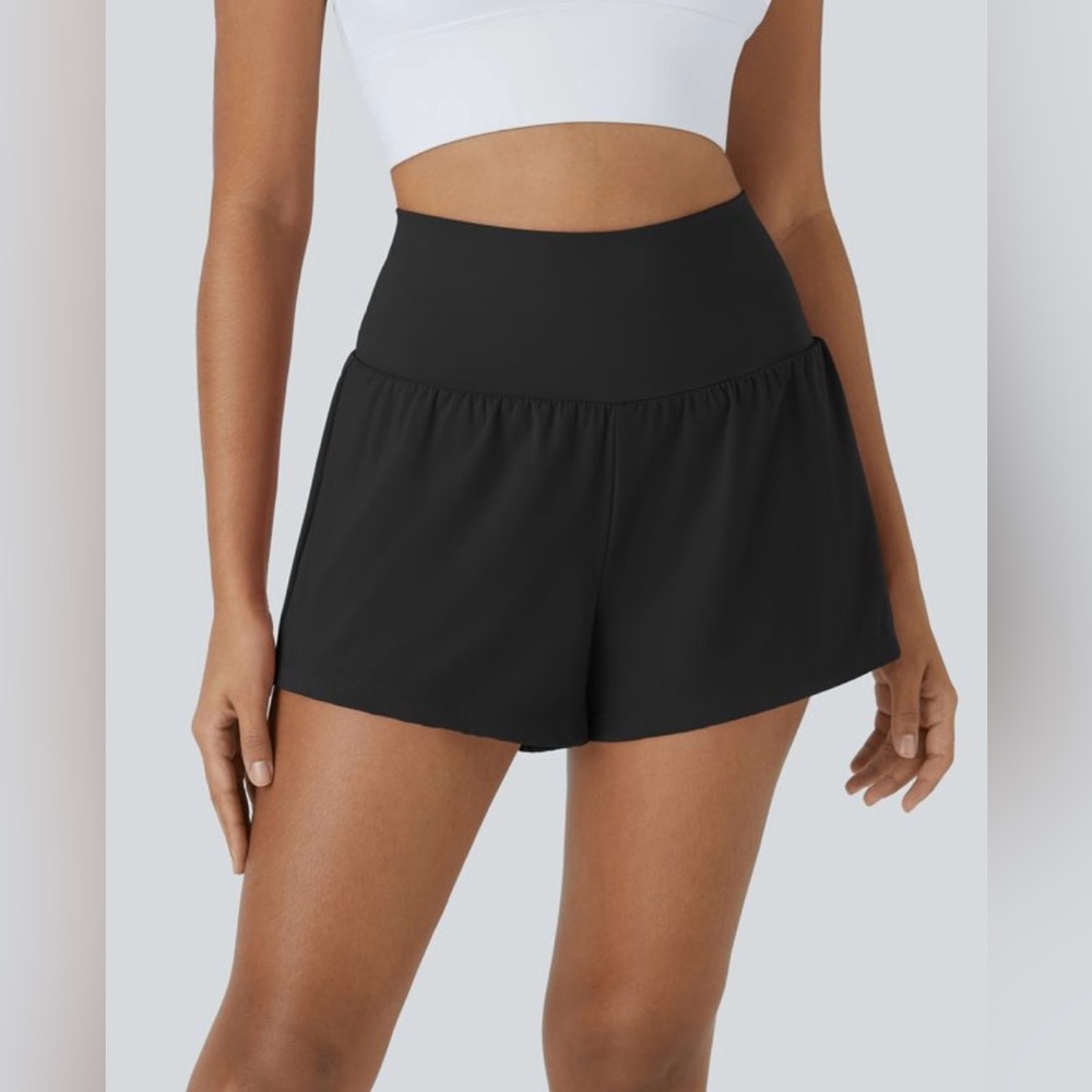 HALARA Super High Waisted Back Pocket & Side Hidden Pocket 2-in-1 Yoga Shorts 3"
